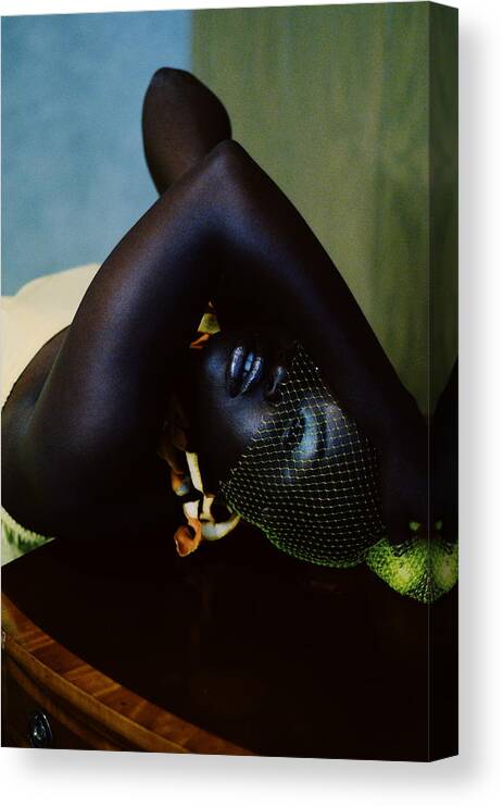 Hand Raised Canvas Print featuring the photograph The Black Victorian #2 by Stephanie Nnamani