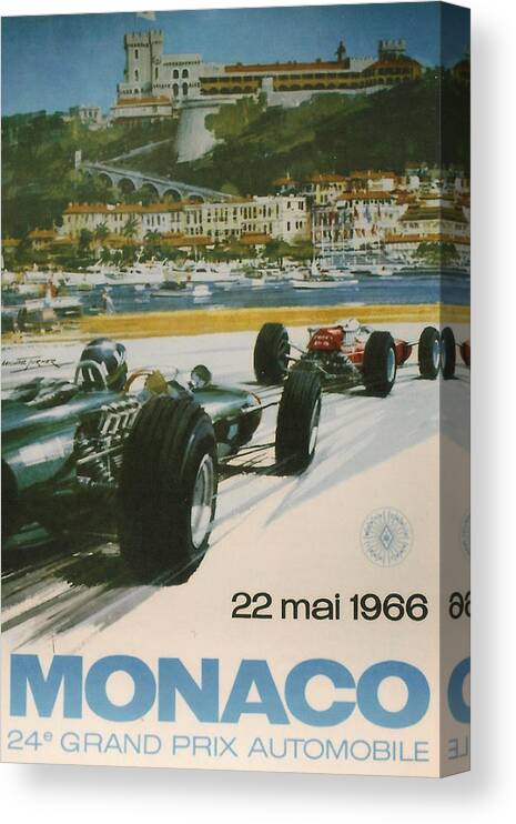 Monaco Grand Prix Canvas Print featuring the digital art 24th Monaco Grand Prix 1966 by Georgia Fowler