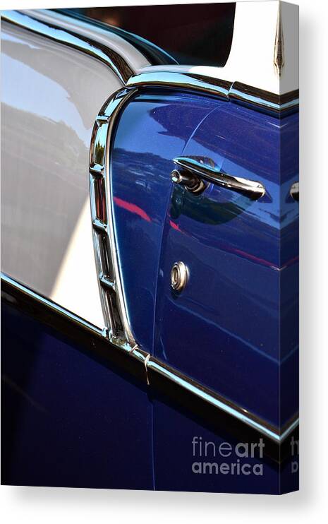 Chevy Canvas Print featuring the photograph Purple and White Chevy by Dean Ferreira