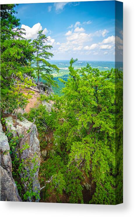 Aerial Canvas Print featuring the photograph Beautiful Aerial Landscape Views From Crowders Mountain North Ca #3 by Alex Grichenko