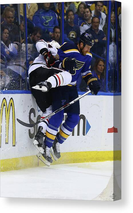 Playoffs Canvas Print featuring the photograph Chicago Blackhawks V St. Louis Blues - #3 by Dilip Vishwanat