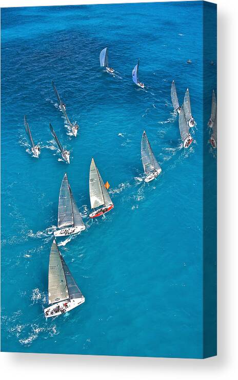 Race Canvas Print featuring the photograph Miami Regatta #3 by Steven Lapkin