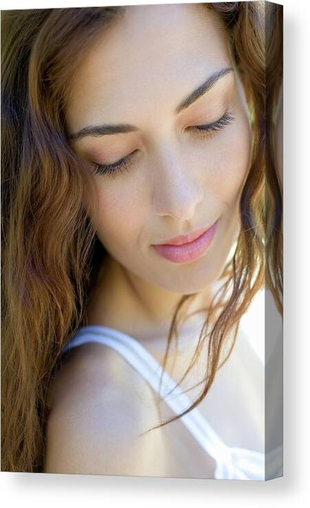 Human Canvas Print featuring the photograph Pensive Woman #3 by Ian Hooton/science Photo Library