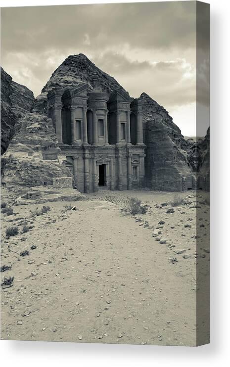 Photography Canvas Print featuring the photograph Ruins Of Ad Deir Monastery At Ancient #3 by Panoramic Images