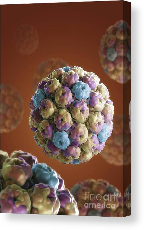 Digitally Generated Image Canvas Print featuring the photograph Simian Immunodeficiency Virus #3 by Science Picture Co