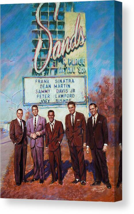 The Rat Pack Canvas Print featuring the drawing The Rat Pack by Viola El