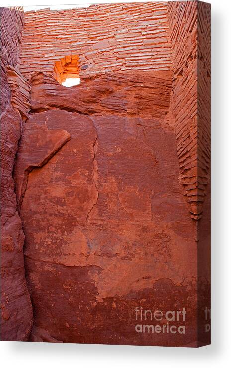 Arizona Canvas Print featuring the photograph Wupatki Pueblo in Wupatki National Monument #3 by Fred Stearns