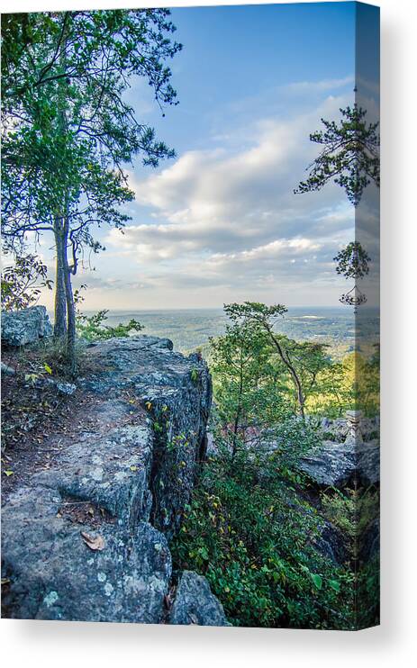 Aerial Canvas Print featuring the photograph Beautiful Aerial Landscape Views From Crowders Mountain Near Gas #4 by Alex Grichenko