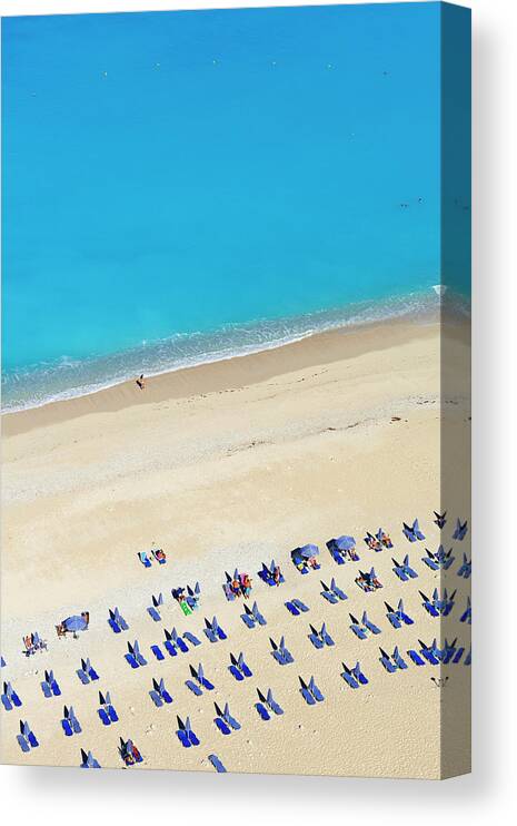 Water's Edge Canvas Print featuring the photograph Greece, Ionian Island, Cephalonia #4 by Tuul & Bruno Morandi