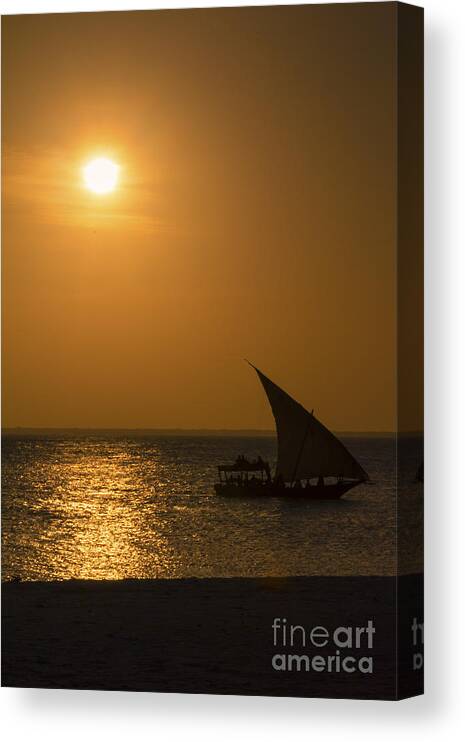 Africa Canvas Print featuring the photograph Sunset in Zanzibar - Kendwa Beach #4 by Pier Giorgio Mariani