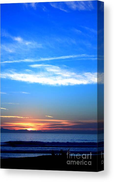 Abstract Canvas Print featuring the photograph Sunset Ocean Blue #4 by Henrik Lehnerer