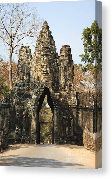 Ancient Canvas Print featuring the photograph Angkor Thom #5 by David Davis