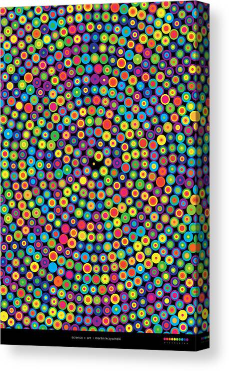 Pi Canvas Print featuring the digital art Frequency Distribution of Digits in Pi #7 by Martin Krzywinski