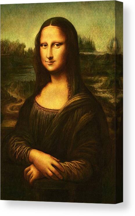 Mona Lisa Canvas Print featuring the painting Mona Lisa #5 by Pam Neilands