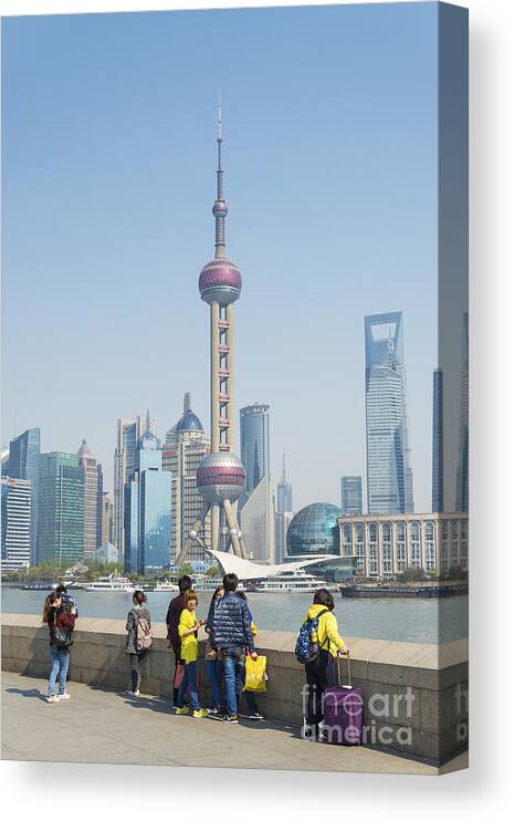 Architecture Canvas Print featuring the photograph View Of Pudong In Shanghai China #5 by JM Travel Photography