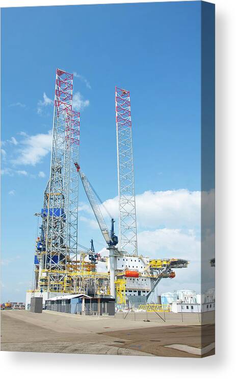 Outdoors Canvas Print featuring the photograph Offshore Oil Rig #6 by Jesper Klausen / Science Photo Library