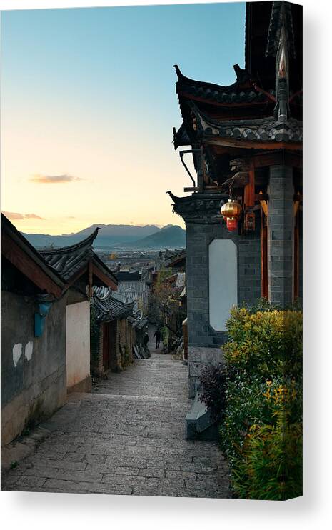 China Canvas Print featuring the photograph Old street #7 by Songquan Deng