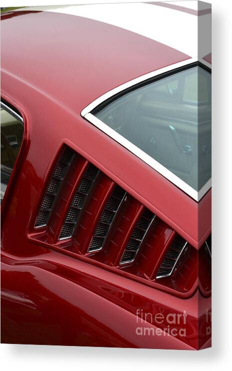 Ford Canvas Print featuring the photograph Mustang Fastback Detail by Dean Ferreira