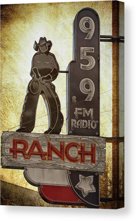 Radio Station Canvas Print featuring the photograph 95.9 The Ranch #959 by Joan Carroll