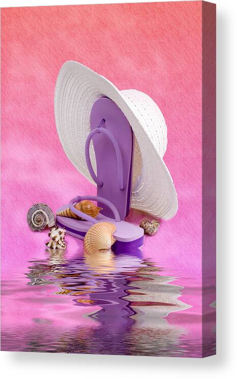 Hat Canvas Print featuring the photograph A Day at the Beach Still Life by Tom Mc Nemar