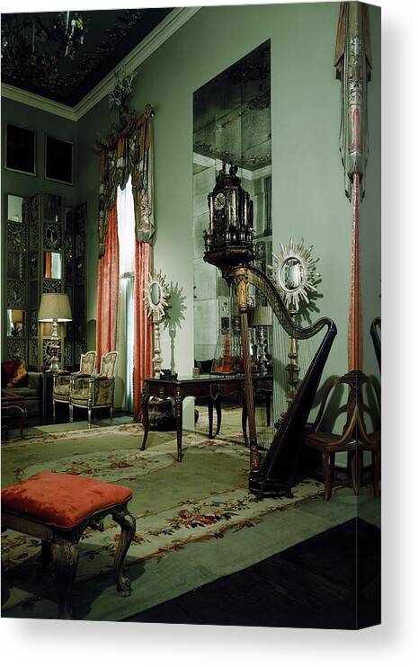 Tony Duquette Canvas Print featuring the photograph A Drawing Room by Shirley C. Burden