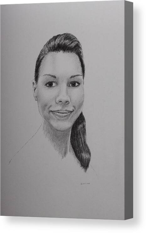 Portrait Canvas Print featuring the drawing A G by Daniel Reed