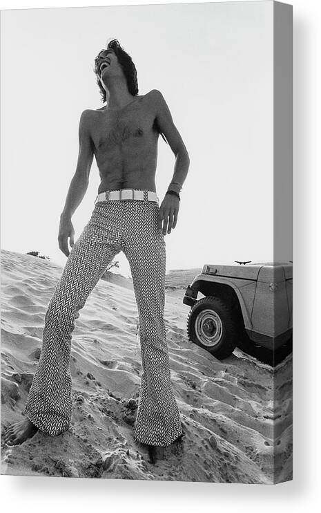 Accessories Canvas Print featuring the photograph A Male Model On A Beach by Mark Patiky