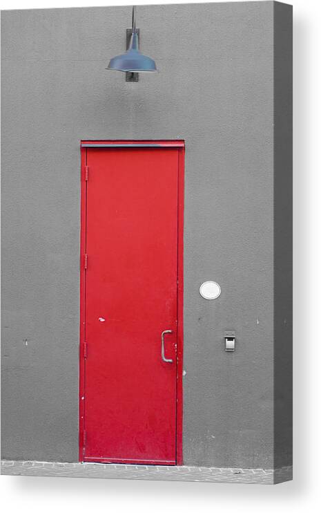 Door Canvas Print featuring the photograph Scarlet and Gray by Eugene Campbell