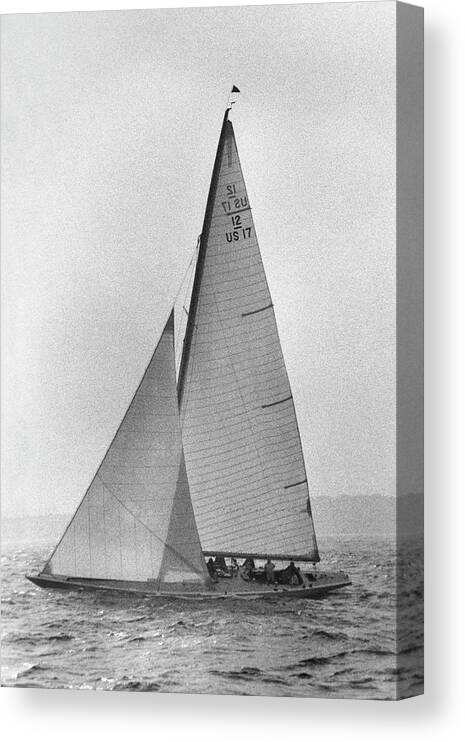 Outdoors Canvas Print featuring the photograph A Sailboat by Toni Frissell