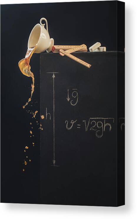 Still Life Canvas Print featuring the photograph A Study With Free Fall by Dina Belenko