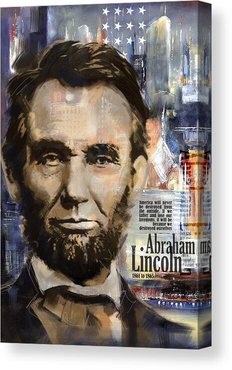 Abraham Lincoln Canvas Print featuring the painting Abraham Lincoln by Corporate Art Task Force