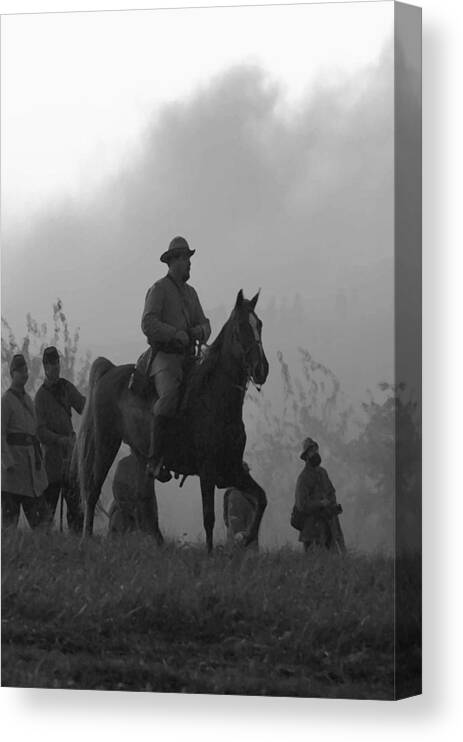 Confederates Canvas Print featuring the photograph Advancement to Peters Hill - Perryville KY by Thia Stover