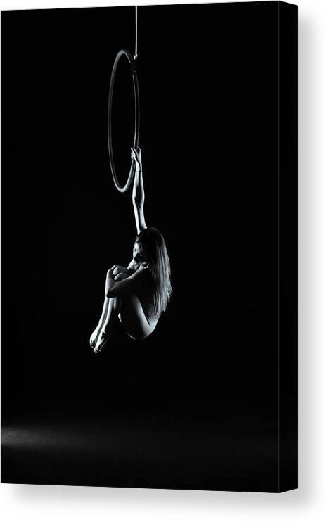 Fine Art Nude Canvas Print featuring the photograph Aerial Hoop by Bicibici