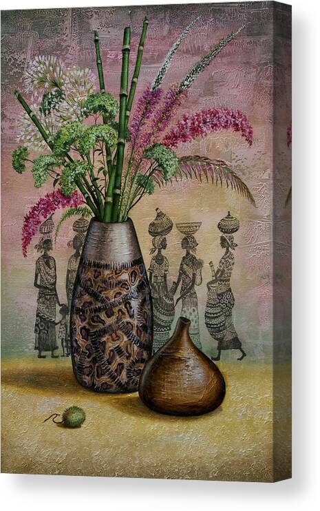 Africa Canvas Print featuring the painting Africa by Vrindavan Das
