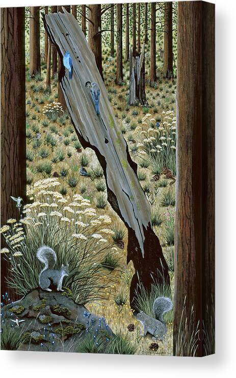 Squirrel Canvas Print featuring the painting Against All Odds by Jennifer Lake