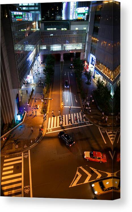 Akihabara Canvas Print featuring the photograph Akihabara Night by Brad Brizek