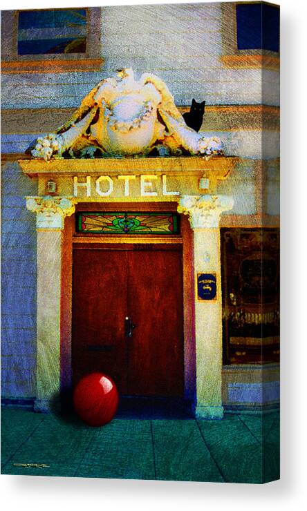 Hotel Canvas Print featuring the painting Almost Playtime by Patrick J Osborne