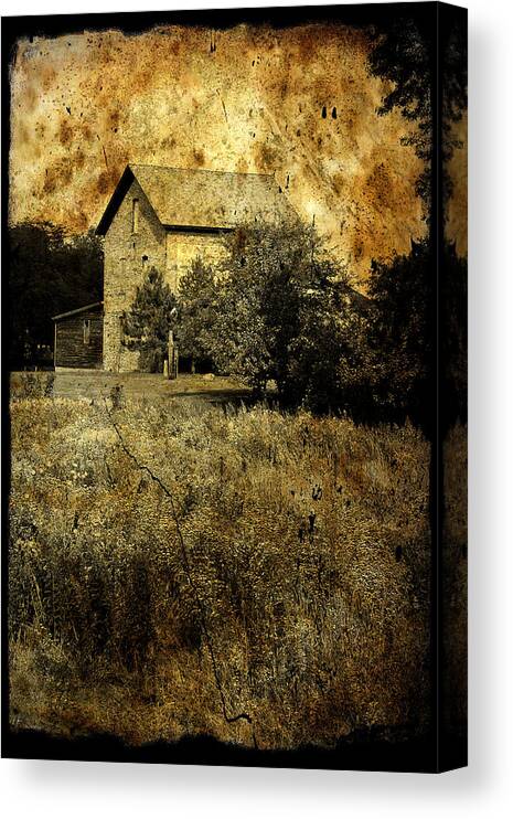Mill Canvas Print featuring the photograph An Aged Photo Of The Old Waterloo Mill by Janice Adomeit