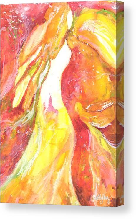 Angel Canvas Print featuring the painting Angel by Kelly Perez