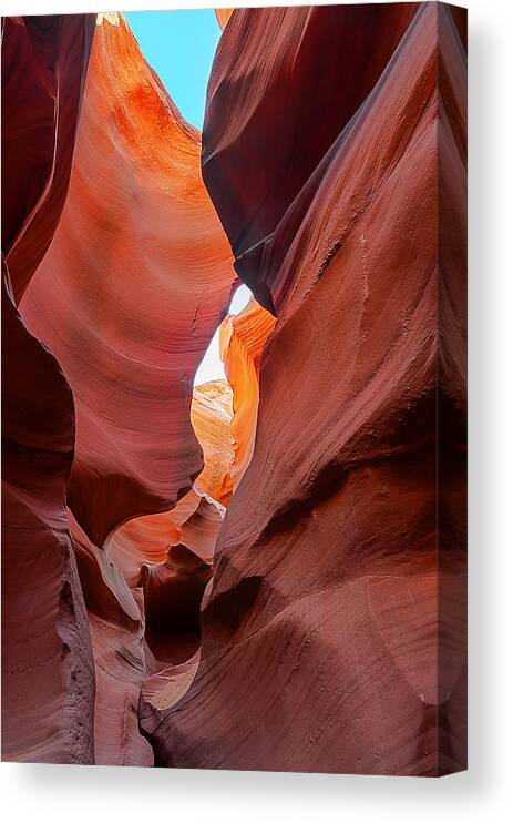 Antelope Canyon Canvas Print featuring the photograph Antelope Cliffs by Jason Chu