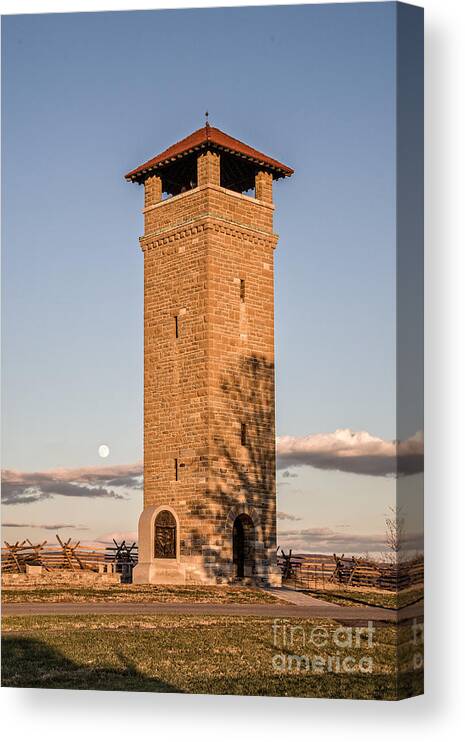 Antietam National Park Canvas Print featuring the photograph Antietam's Stone Tower by Ronald Lutz