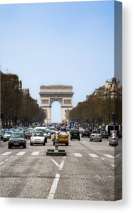 Arch Of Triumph Canvas Print featuring the photograph Arch of Triumph in Paris by Nila Newsom