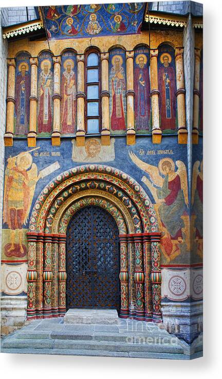 Assumption Cathedral Entrance Canvas Print featuring the photograph Assumption Cathedral entrance by Elena Nosyreva