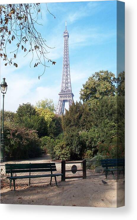 Eiffel Tower Canvas Print featuring the photograph At Last by Barbara McDevitt