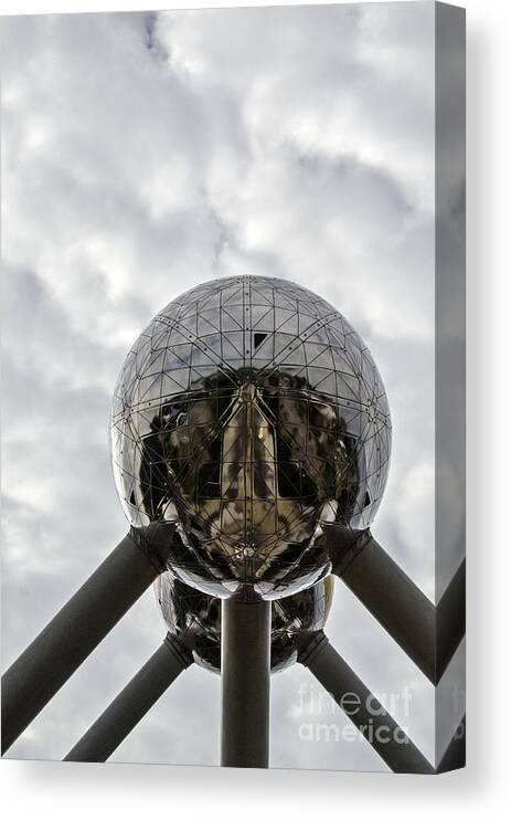 Atomium Canvas Print featuring the photograph Atomium Spheres by Pravine Chester