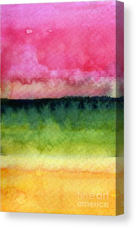 Abstract Landscape Canvas Print featuring the painting Awakened by Linda Woods