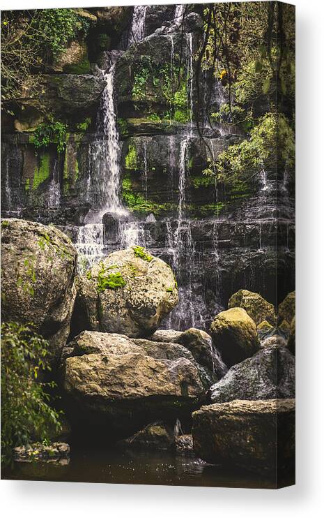 Paradise Canvas Print featuring the photograph Bajouca Waterfall VIII by Marco Oliveira