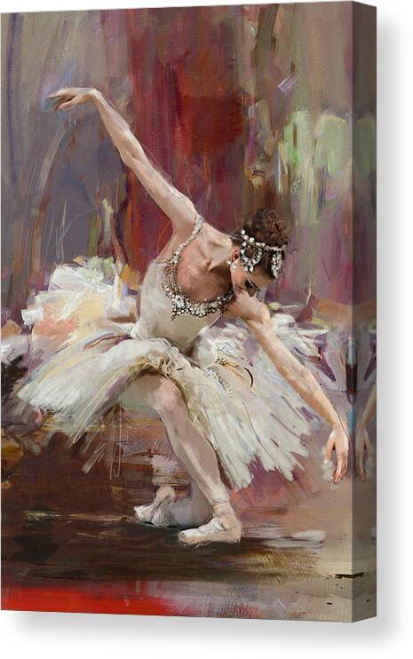 Catf Canvas Print featuring the painting Ballerina 36 by Mahnoor Shah