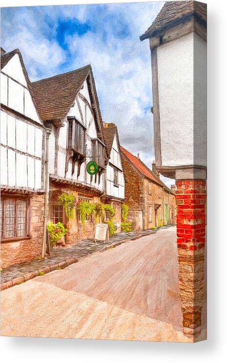 English Village Canvas Print featuring the photograph Beautiful Day In An Old English Village - Lacock by Mark Tisdale