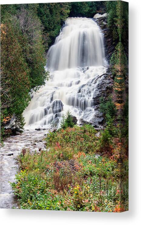 Beaver Brook Falls Waterfall Canvas Print featuring the photograph Beaver Brook Falls Colebrook New Hampshire by Dawna Moore Photography